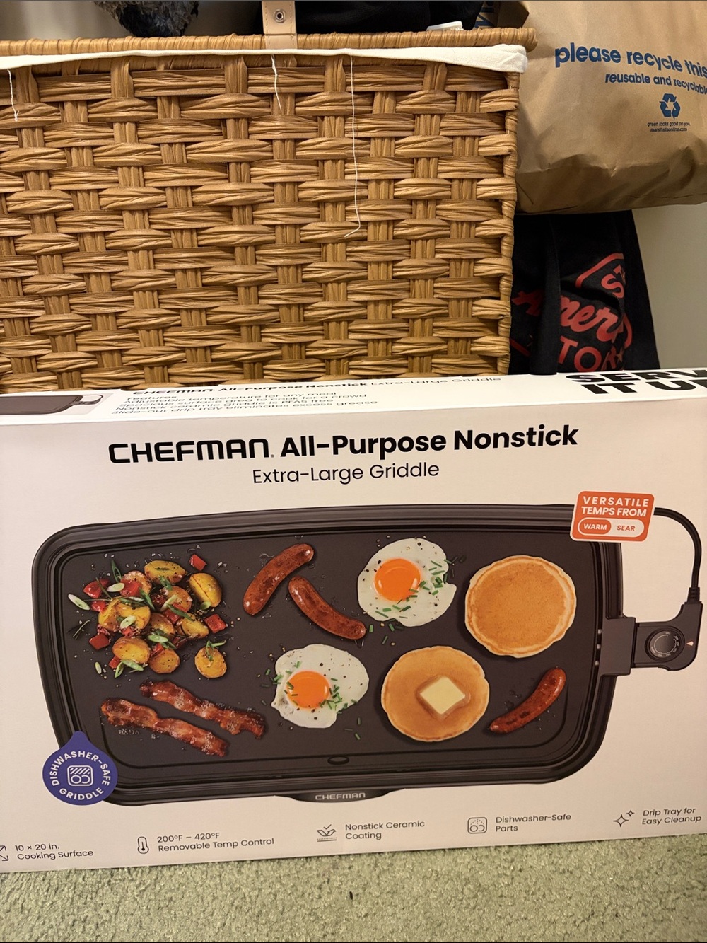 Chefman Black All-Purpose Nonstick Extra-Large Griddle